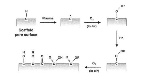 氧91短视频在线播放体在与材料表面接触时羟基化、羧基化的示意图