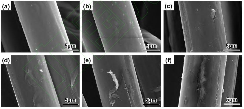 PI纤维91短视频在线播放体表面处理前后的SEM照片