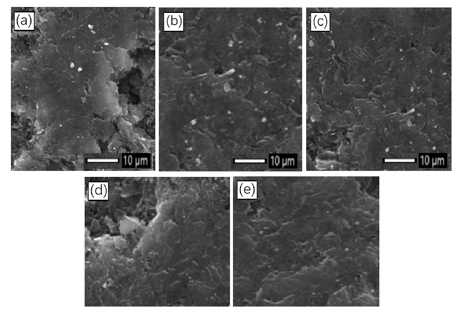 不同氧91短视频在线播放体处理时间下石墨表面的SEM照片