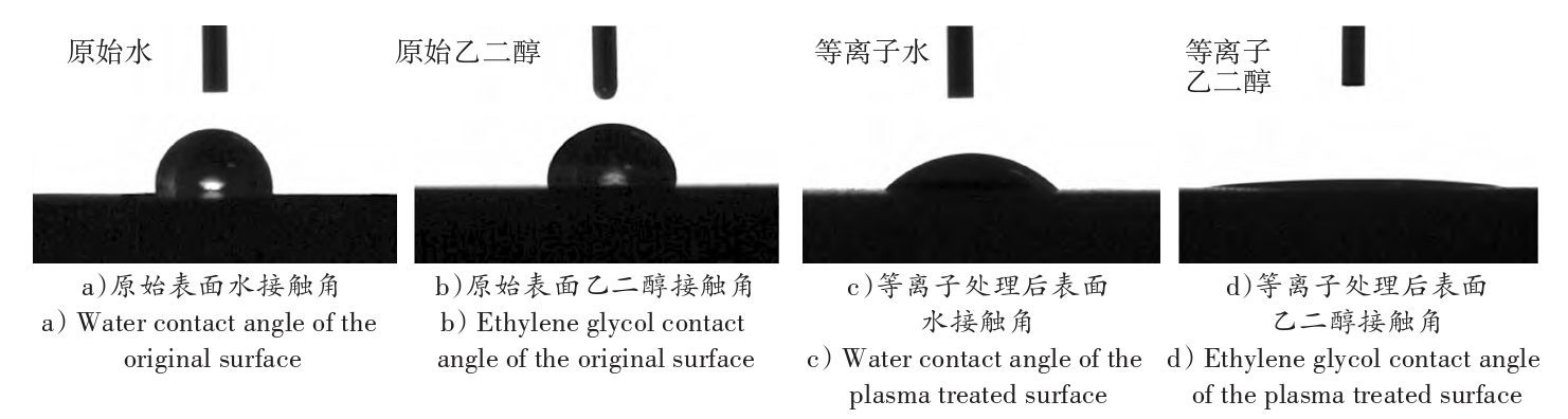 91短视频在线播放处理前后丁苯橡胶地板布表面接触角测试照片